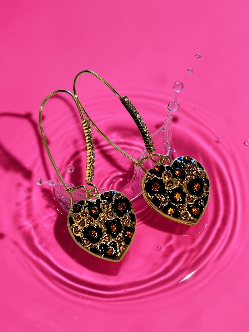 NEW Betsey Johnson Animal Print Earrings 2.5" Original Authentic New In The Box